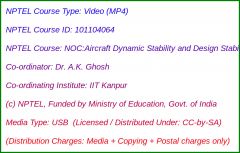 NOC:Aircraft Dynamic Stability and Design Stability (USB)