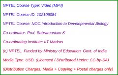 NOC:Introduction to Developmental Biology (USB)