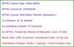NOC:Mass Transfer Operations - I (USB)