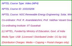 NOC:Renewable Energy Engineering: Solar, Wind and Biomass Energy Systems