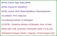 NOC:Phase Equilibrium Thermodynamics (USB)