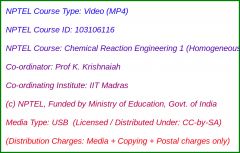 Chemical Reaction Engineering 1 (Homogeneous Reactors) (USB)