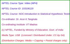 NOC:Introduction to Statistical Hypothesis Testing (USB)