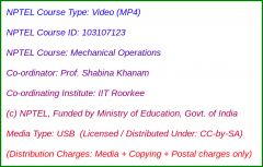 Mechanical Operations (USB)