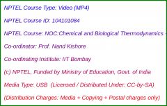 NOC:Chemical and Biological Thermodynamics (USB)