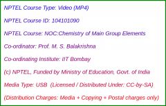 NOC:Chemistry Of Main Group Elements (USB)