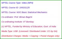 NOC:Basic Statistical Mechanics (USB)