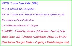 NOC:Basics of Fluroscence Spectroscopy (USB)