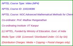 NOC:Advanced Mathematical Methods for Chemistry (USB)