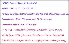NOC:Chemistry and Physics of Surfaces and Interfaces