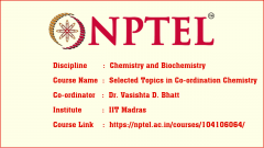 Selected Topics in Co-ordination Chemistry (DVD)