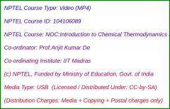 NOC:Introduction to Chemical Thermodynamics and Kinetics (USB)