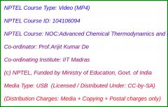 NOC:Advanced Chemical Thermodynamics and Kinetics (USB)