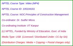 NOC:Principles of Construction Management (USB)