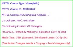 NOC:Structural Analysis-I (USB)