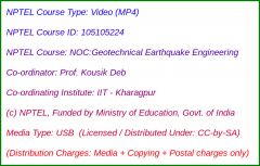 NOC:Geotechnical Earthquake Engineering