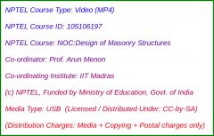 NOC:Design of Masonry Structures (USB)