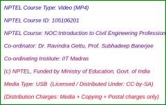 NOC:Introduction to Civil Engineering Profession (USB)