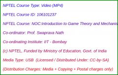 NOC:Introduction to Game Theory and Mechanism Design