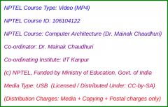 Computer Architecture (Dr. Mainak Chaudhuri) (USB)