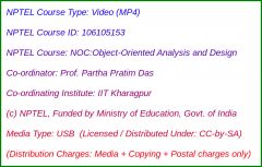 NOC:Object-Oriented Analysis and Design (USB)