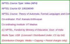 Theory of Automata, Formal Languages and Computation (USB)