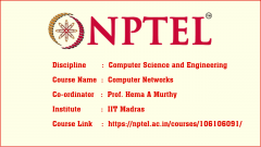 Computer Networks - Prof. Hema A Murthy (DVD)