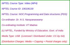 NOC:Programming and Data structures (PDS) (USB)