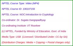 NOC:Introduction to Cryptology (USB)