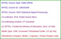 NOC:Statistical Signal Processing (USB)