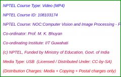 NOC:Computer Vision and Image Processing - Fundamentals and Applications
