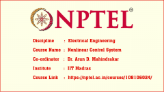 Nonlinear Control System - Web Course (DVD)