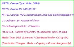 NOC:Transmission Lines and Electromagnetic Waves (USB)
