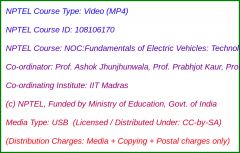 NOC:Fundamentals of Electric Vehicles: Technology and Economics (USB)