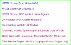 NOC:Applied Linear Algebra (USB)