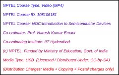 NOC:Introduction to Semiconductor Devices