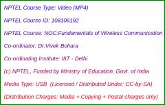 NOC:Fundamentals of Wireless Communication (Hindi)