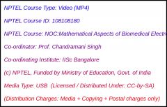 NOC:Mathematical Aspects of Biomedical Electronic System Design 