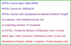 NOC:Introduction to Western Political Thought (USB)