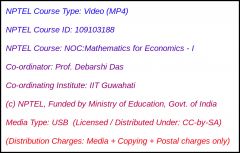 NOC:Mathematics for Economics - I
