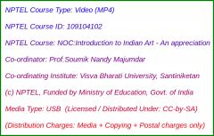 NOC:Introduction to Indian Art - An appreciation (USB)