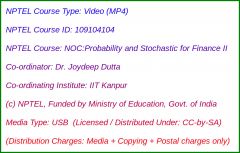 NOC:Probability and Stochastic for Finance II (USB)