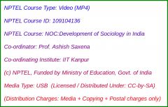 NOC:Development of Sociology in India (USB)