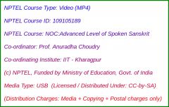 NOC:Advanced Level of Spoken Sanskrit
