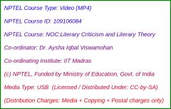 NOC:Literary Criticism and Literary Theory (USB)