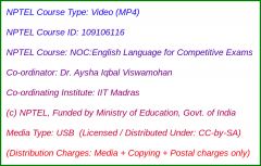NOC:English Language for Competitive Exams (USB)