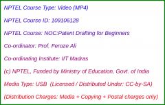 NOC:Patent Drafting for Beginners (USB)