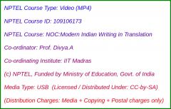 NOC:Modern Indian Writing in Translation (USB)