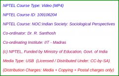 NOC:Indian Society: Sociological Perspectives