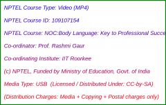 NOC:Body language: Key to professional Success (USB)